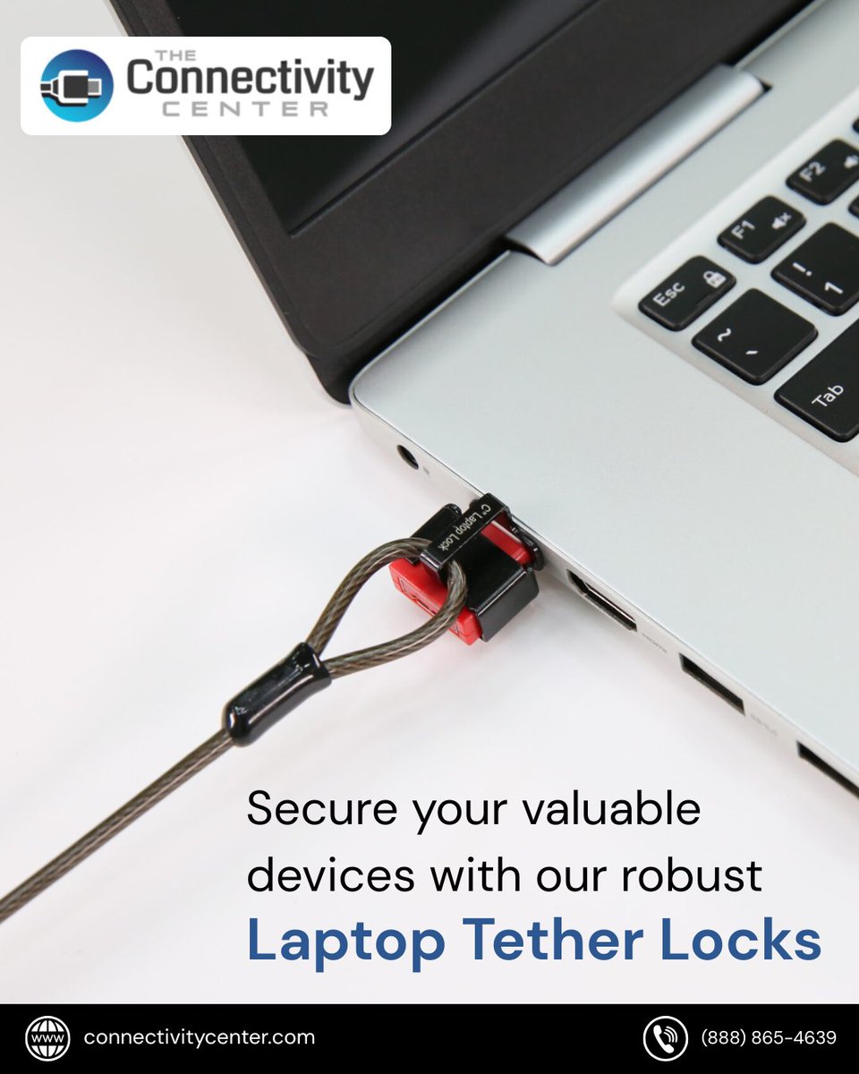 TCCPhysicalSec's tweet image. Secure your valuable devices with our robust Laptop Tether Locks With Key Bundles. We also offer Computer Tether Locking Devices. Prevent walk-away theft & deter tampering. 
Explore tether locks: connectivitycenter.com 
#LaptopSecurity #AntiTheft #AssetProtection