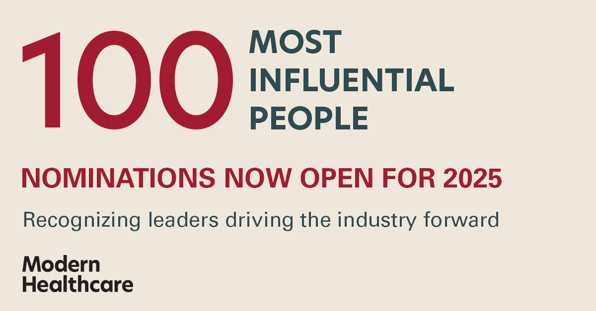 modrnhealthcr's tweet photo. 3 days left to nominate a healthcare leader making a real impact.
Deadline: Oct. 13 at 11:59 p.m. PT
Nominate now → https://t.co/DKQLBaU0Tz
#100Most #100MostInfluentialPeopleinHealthcare #HealthcareAwards https://t.co/ZdFvqT8V7V