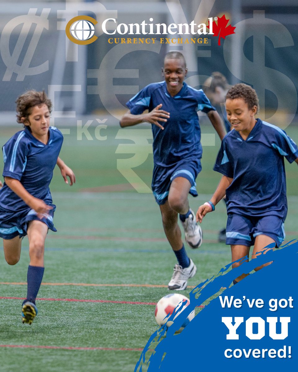 Traveling with your soccer team? 
Enjoy exclusive group rates on currency exchange for local or international tournaments. 
Contact Continental Currency Exchange today and save more on team travel. 
#ContinentalCurrencyExchange