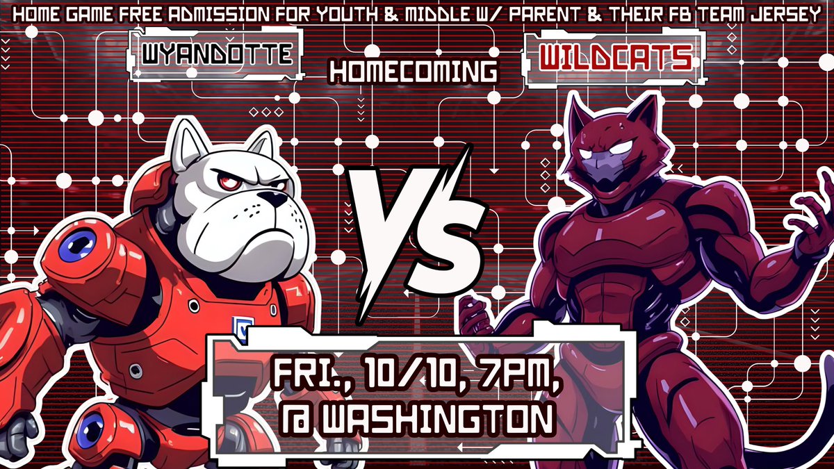 ITS HOMECOMING!!! Don’t miss it!!!! Lils get in free with a parent and a jersey!

#WhoseHouse #WashHouse #WildcatCounty