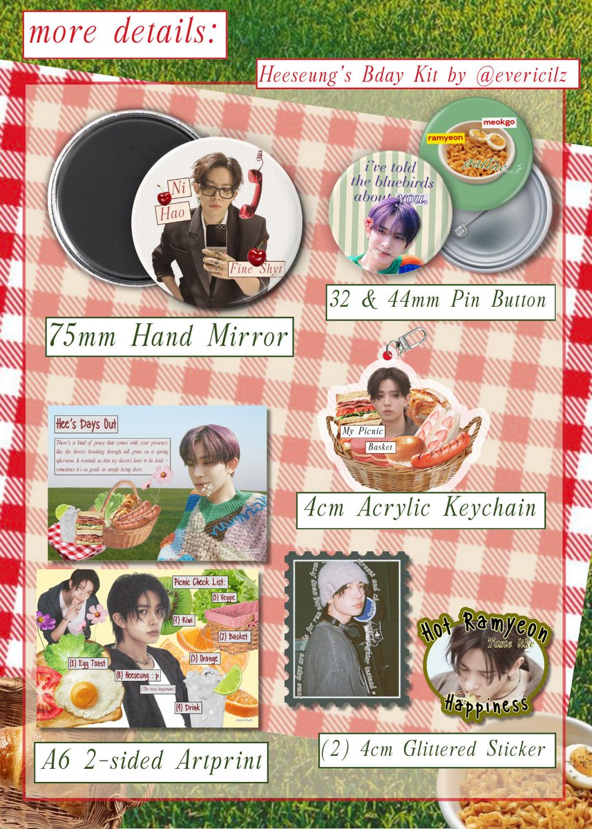 evericilz's tweet photo. [RTs and Likes are Appreciated]

OPEN PRE-ORDER! — ⋆˚꩜｡

🏕️ Hee’s Days Out 🧺
#HEESEUNG Birthday Kit by @evericilz

📆 : 2025.10.10 – 2025.10.20
🔗 : https://t.co/OmhF8dn1OO
📍 : Semarang, Ina

More Details in GForm 🎯 https://t.co/Aw35UWSxYK