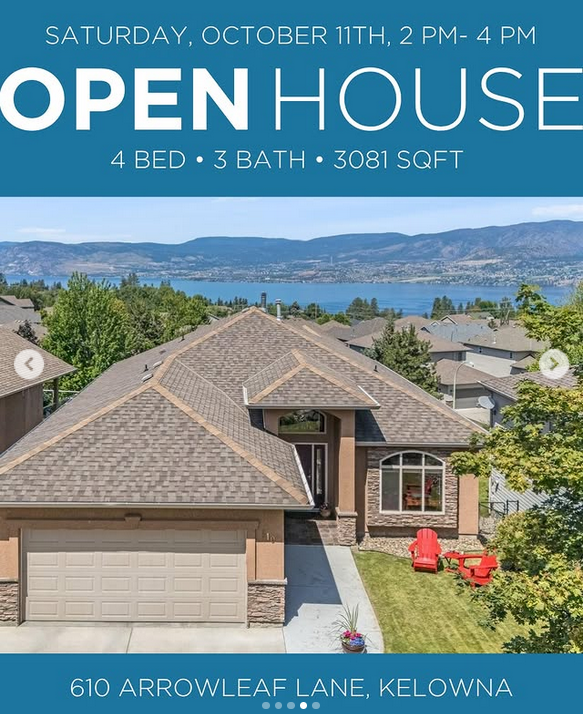 📢 OPEN HOUSE ALERT!
🏡 610 Arrowleaf Lane, Kelowna
4 🛏 | 3 🛁 | 3,081 sq ft | Upper Mission Rancher with Views  ⏰ 2 PM – 4 PM - Sat Oct 11
#Okanagan #KelownaHomes #KelownaRealEstate #OpenHouse #OkanaganHomes