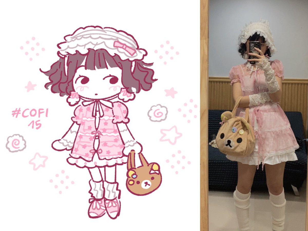 hiimtae's tweet image. outfit plan for con 🎀🐻🍥