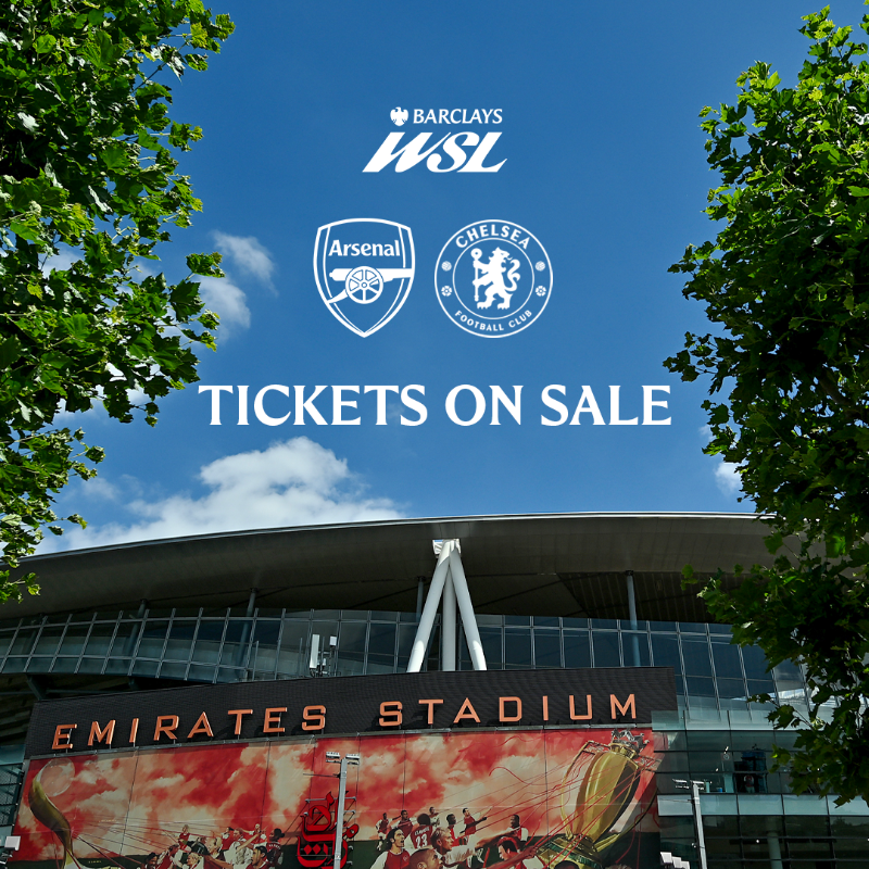 ChelseaFCW's tweet photo. Away tickets are now on sale for our London derby at the Emirates Stadium. ⤵️