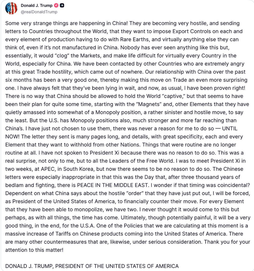 Market just plunged on this Trump tweet 💀

Meeting between Xi and Trump cancelled.