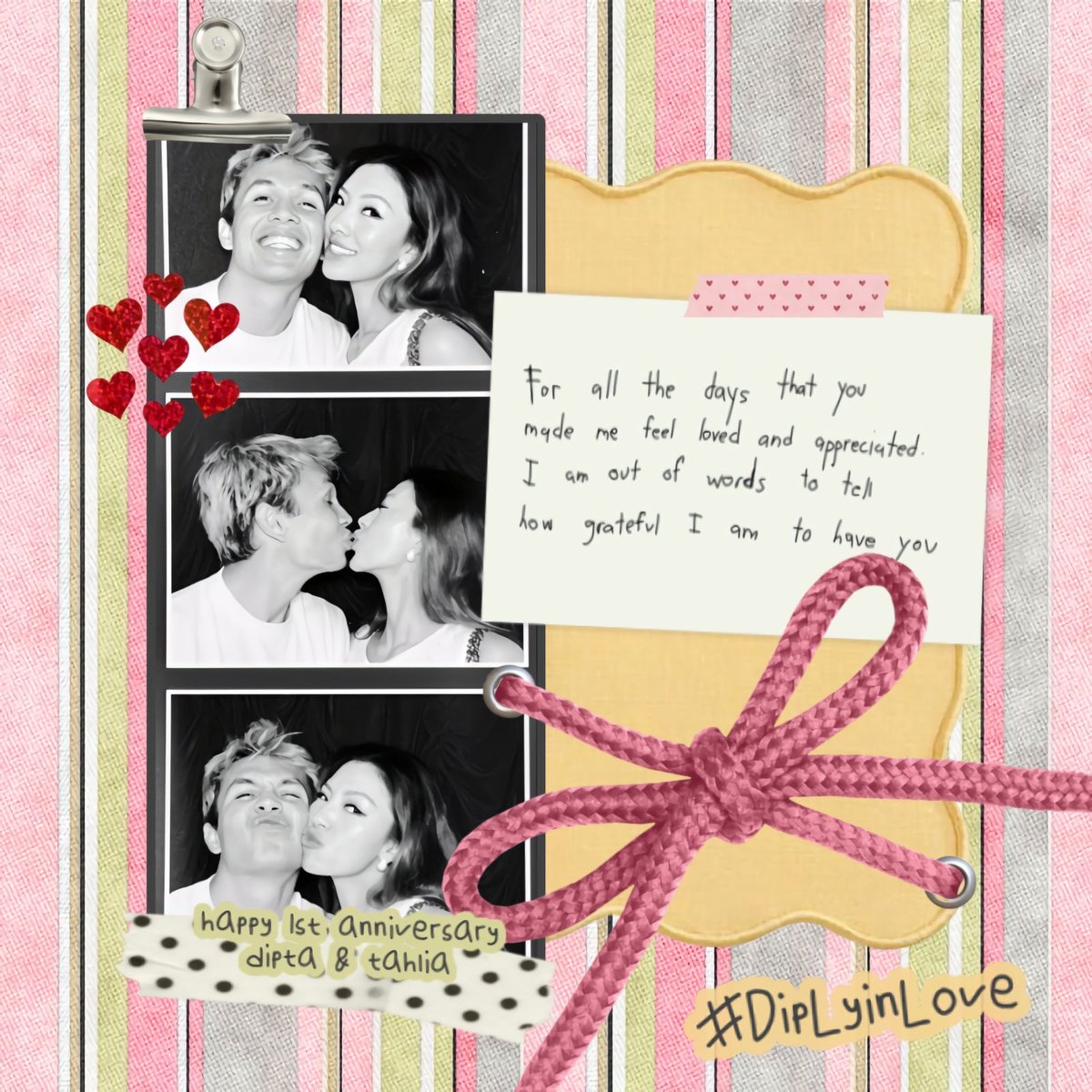 Happy 1st anniversary, kak @easypslove &amp; kak @limikted. Wishing you both a love that never fades, a bond that grows deeper with every passing day. Happy anniversary—your story is truly beautiful. 💖 #DipLyinLove