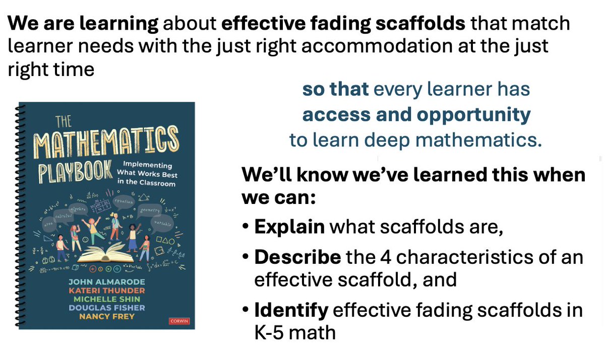 MATHplusLIT's tweet image. Looking for some amazing & free math PL?!
Join me & @ms_pyp at #mmmsummit2025 to unpack Effective Scaffolding in Math, K-5.
Our session is LIVE Nov 15 at 11:30am ET.
Register now at: summit.makemathmoments.com/?sc=70fbo9Mh&a…
@VisibleLearning @CorwinPress @NancyFrey @jtalmarode @DFISHERSDSU