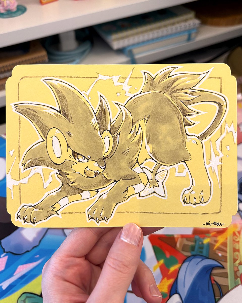 Postcard-sized drawing, shiny Luxray⚡️