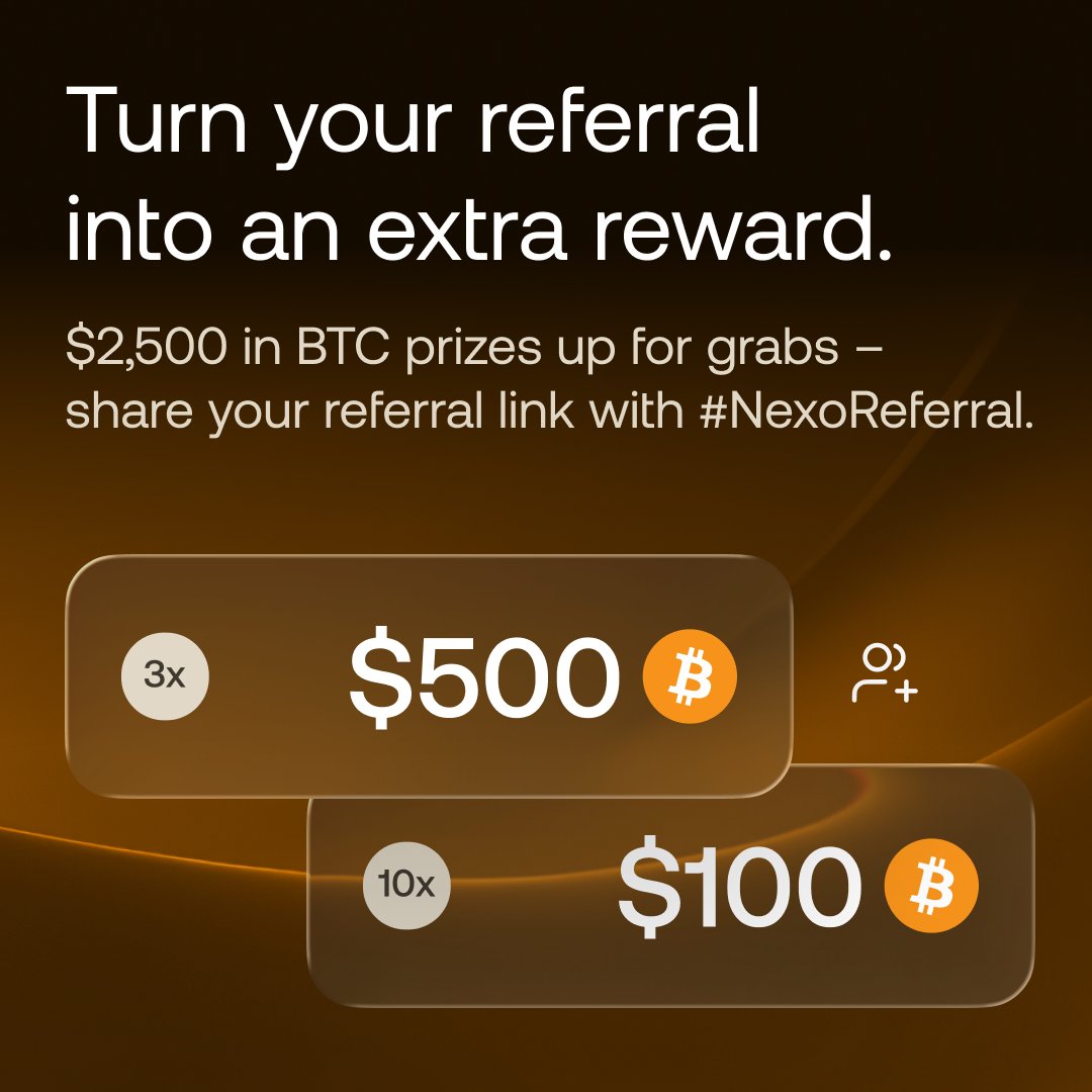 Congratulations to our 13 #NexoReferral winners, who turned their links  into Bitcoin: @BcgMeeet, @BCM222_, @uno00125492, @diogocrypto20,  @SansoldoBitcoin, @MyBTC_Life, @Oly_Paredes, @mrnic288, @SATOSHIZZLE_COM,  @handlebar68, @The_CryptoLemur, @Aiex_fi ...