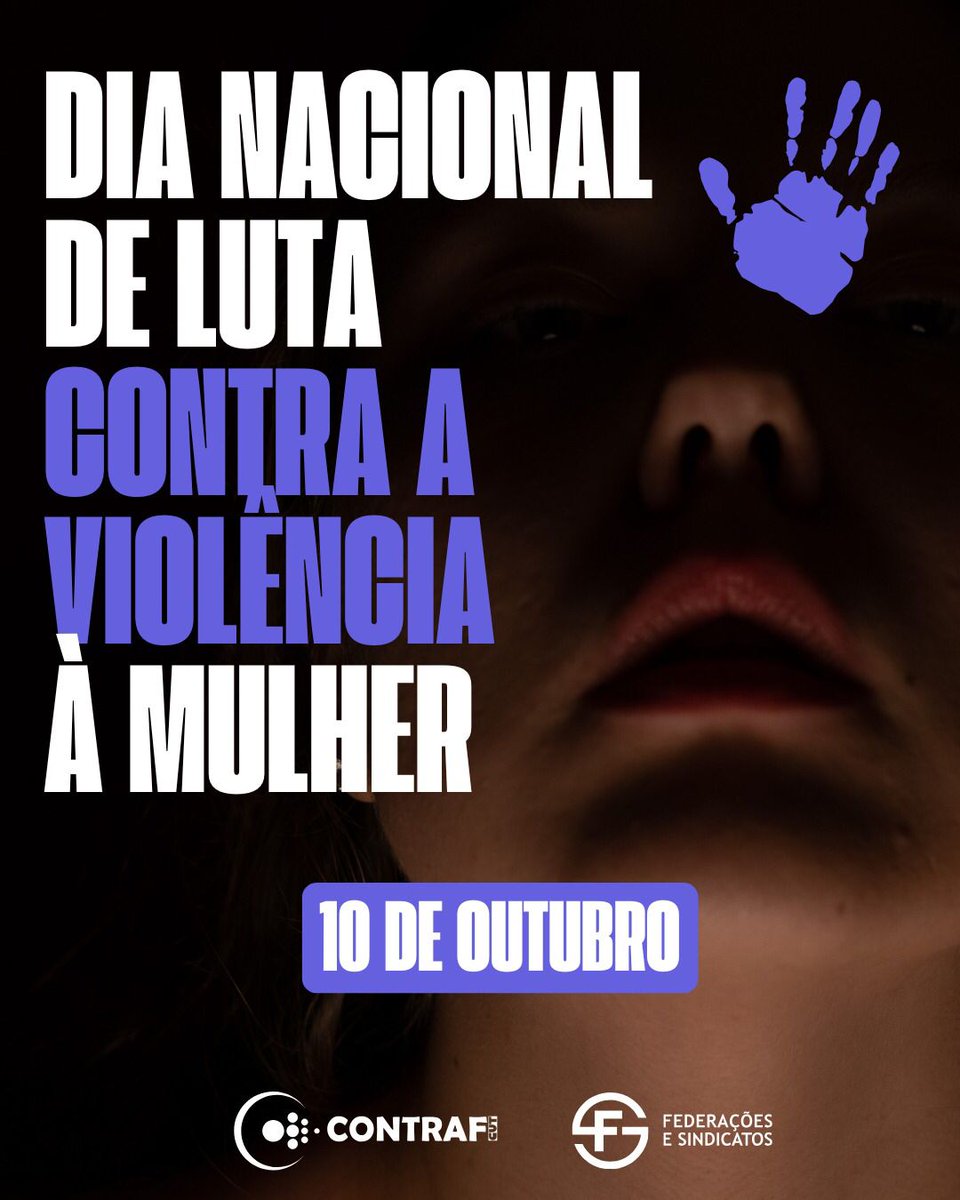 Contraf_CUT's tweet image. ✊💜 10 de outubro – Dia Nacional de Luta contra a Violência à Mulher

A luta das mulheres por respeito, igualdade e uma vida livre de violência é diária — e coletiva.
Neste 10 de outubro, o movimento sindical bancário reafirma seu compromisso com a defesa dos direitos das…