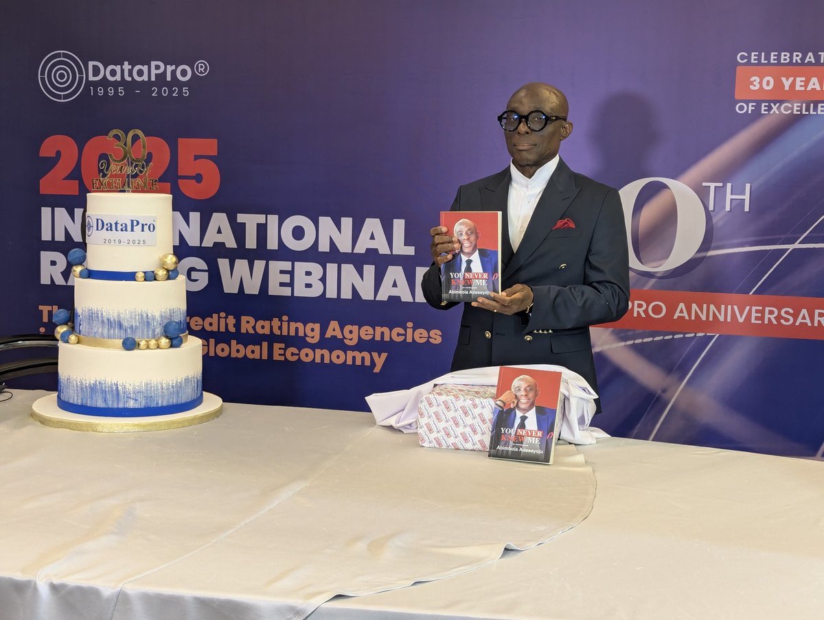 DataproLimited's tweet photo. Abimbola Adeseyoju: Founder, DataPro Limited, at the unveiling of his autobiography: "You Never Knew Me", during the 30th Anniversary celebration of the Company yesterday!
#DataProAt30 #2025RatingWebinar #Booklaunch https://t.co/IhMgm0M2Lv