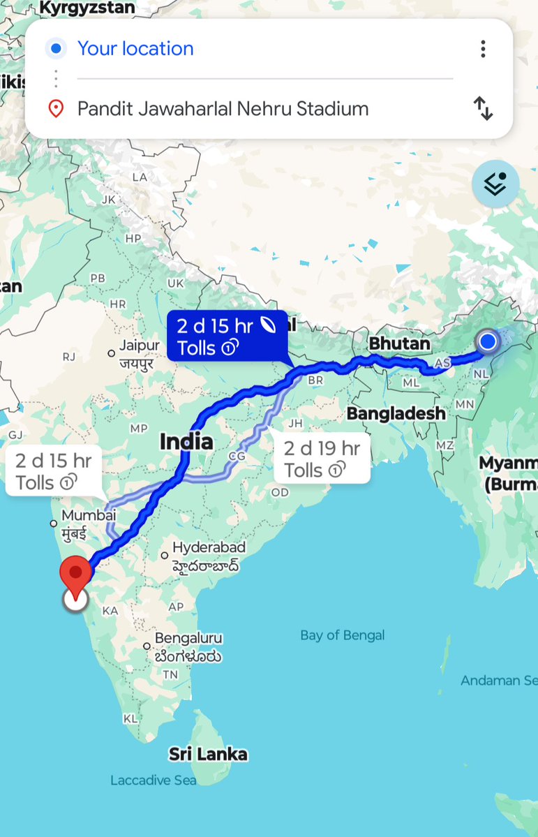 Deepjyoti970689's tweet image. 🔥 Fan-style (emotional + passionate):
From Dibrugarh to Goa — 2606 KM of pure love and madness for my team! 💙🇮🇳 All this, just to witness India vs Singapore live! 🐯💪
Because true fans travel, no matter how far.
#IndianFootball #BlueTigers #ForTheTeam #InquilabeIndianfootball