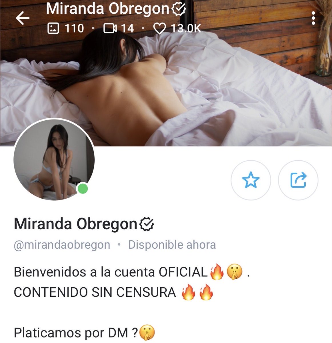 leblackmambe's tweet photo. Cata Digital #003 — @mirandaobregon 🍷

Solo se asoma la parte de arriba, y ni eso con constancia.
Fotos poco sugerentes y contenido escaso.
Demasiado recato para tanto misterio.

⭐️⭐️⭐️½☆☆ (2.5/5)

Más promesa que placer.

#CatadorDeOnlyFans https://t.co/RAPcRbxuiq
