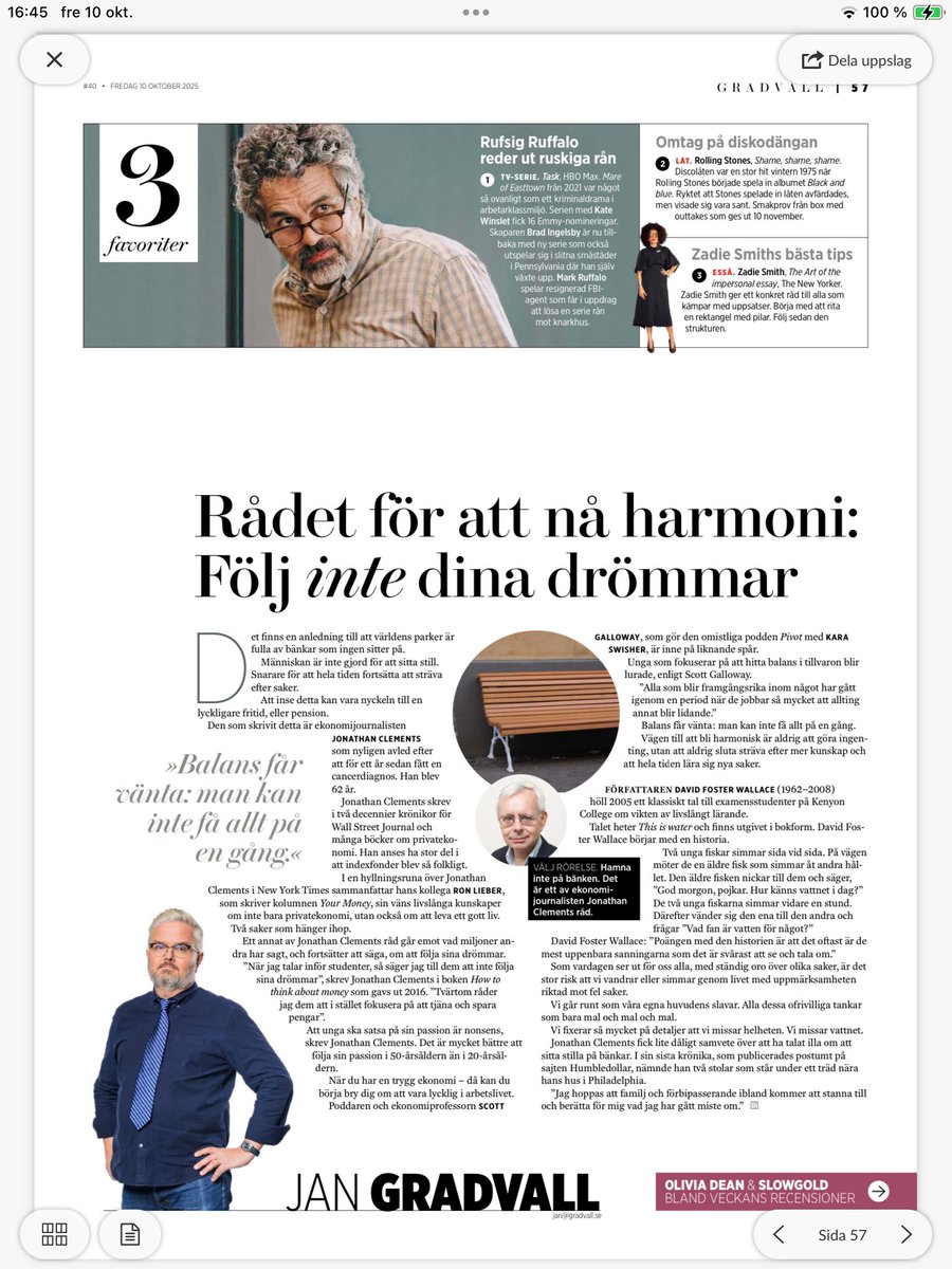 Fredag och <a href="/jangrad/">Jan Gradwell</a> krönika är ngt som jag alltid ser framemot. Underfundigt med aktuella ämnen och nördkopplingar #DI #DIweekend