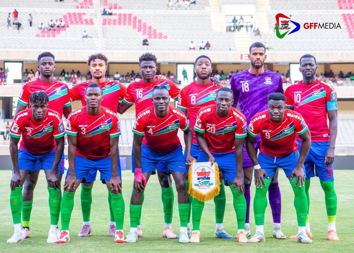 WORLD CUP QUALIFICATION CAF 

Full time 
Gambia 3-4 Gabon 

Aubameyang has seen a red card after scoring four goals for Gabon against Gambia at Kasarani. 

Gambia defensive line is very poor 😞 😞 😞 😞 

#FIFAWorldCup #CAF #followers #football Alagie Kinteh Kintos sports tv