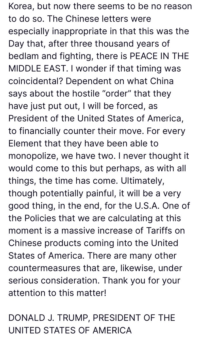 🚨 BREAKING: Trump threatens possible 'massive' tariff increases on goods from China over 'trade hostility'