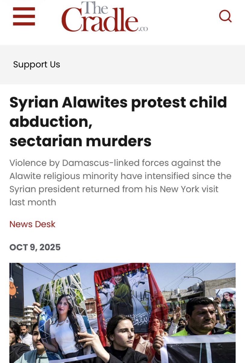 صحيفة The Cradle الأمريكية :

العلويون السوريون يحتجون على اختطاف الأطفال والقتل الطائفي.