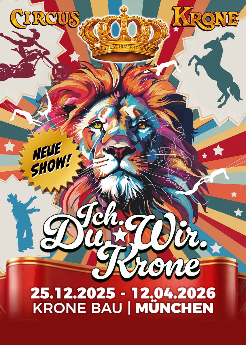 🎪 Willkommen zur Winterspielzeit im #CircusKrone!
Artistik, Tierdressuren, Humor &amp; Emotionen – live aus dem Herzen Münchens ❤️
150 Minuten Staunen, Lachen &amp; Gänsehaut! ✨
#München #KroneBau #Winterspielzeit #Circusliebe #circusdream