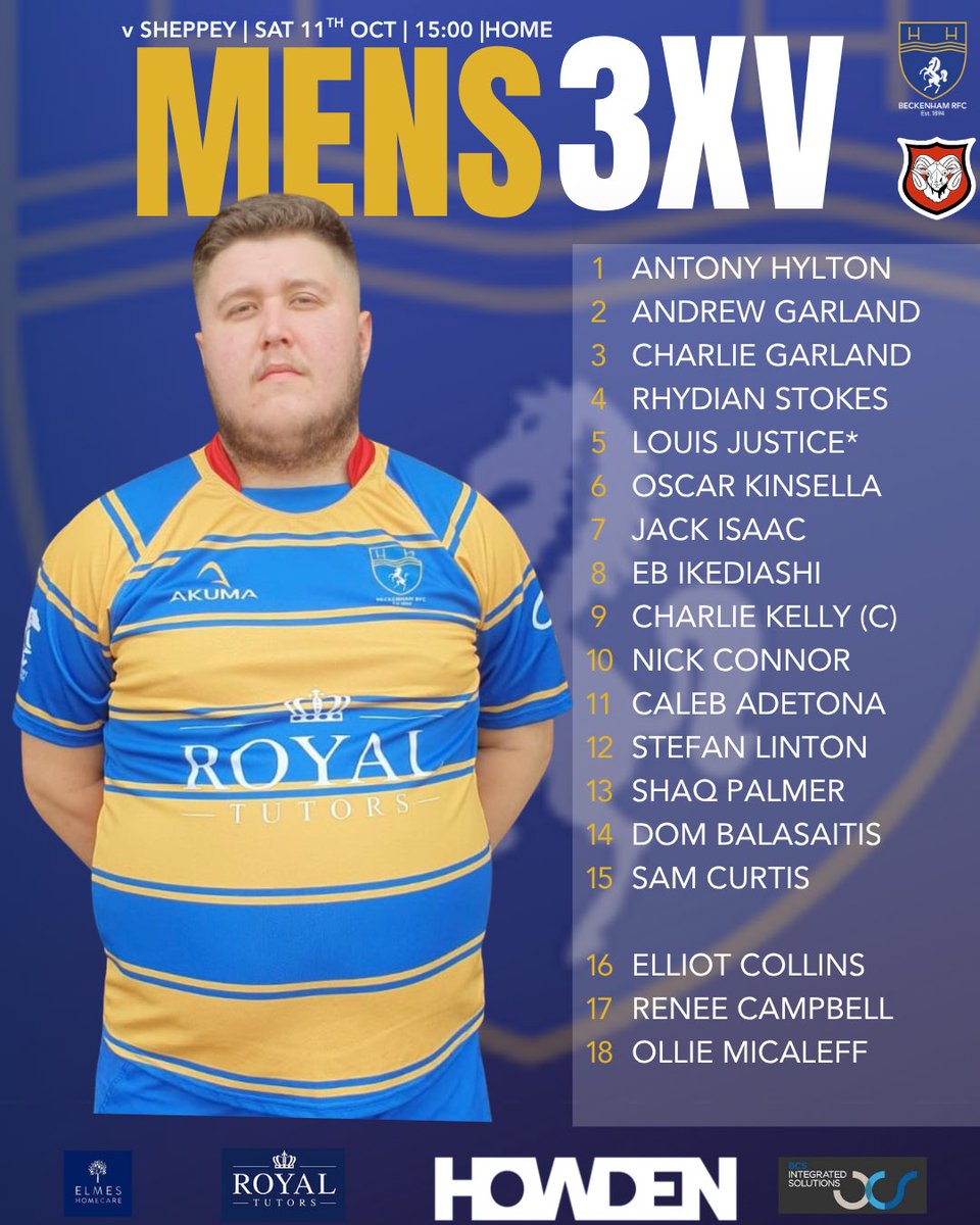 Beckenham RFC (@beckenhamrfc) on Twitter photo Team News
Saturday 11th October 
1XV v Old Colfeians 
2XV v Thanet Wanderers 
3XV v Sheppey 
All support welcome home or away! 
#blueandgold Team News
Saturday 11th October 
1XV v Old Colfeians 
2XV v Thanet Wanderers 
3XV v Sheppey 
All support welcome home or away! 
#blueandgold