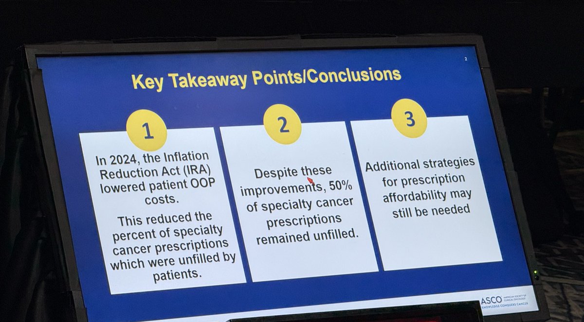 crisbergerot's tweet photo. Next @ASCO #ASCOQLTY25: Examining oncology drug abandonment after the 2024 Medicare Part D out-of-pocket cap. How policy changes affect patient access to cancer treatments #JohnLin https://t.co/Fri9xosod9
