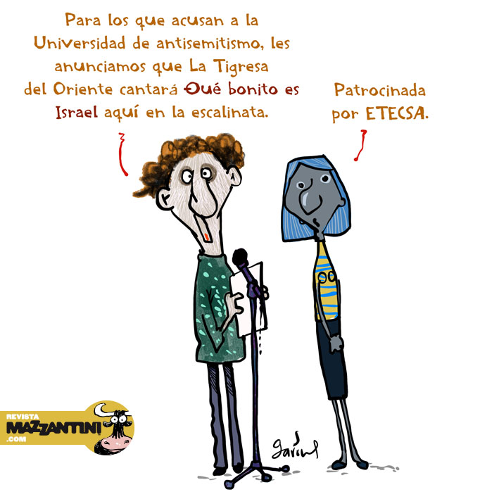 "Malditos", por Garrincha. Los gazmoños de la Universidad (es un decir) de La Habana lloran por un tete que ni saben dónde está enclavado. Cuelgan cheo lienzo: “Maldito seas estado de Israel”. Fuera legítimo si pudiera colgarse otro respondiendo: “A llorar a maternidad de Hamás”.