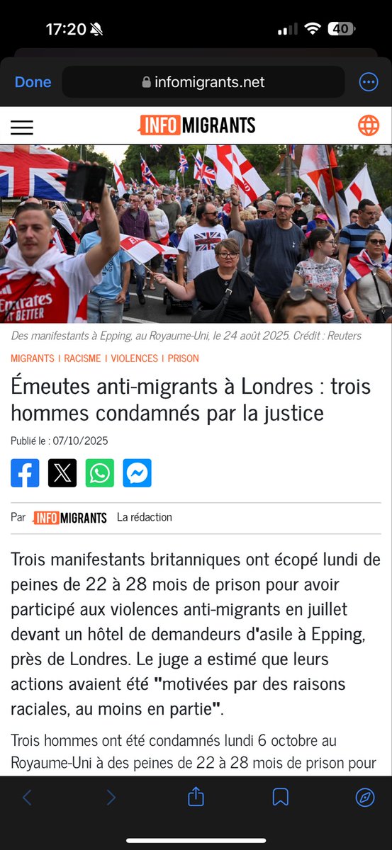 DamienRieu's tweet image. 🇬🇧 Epping : 1 an de prison pour le réfugié éthiopien violeur d’une ado, 2 ans de prison pour ceux qui ont osé manifester contre lui.
