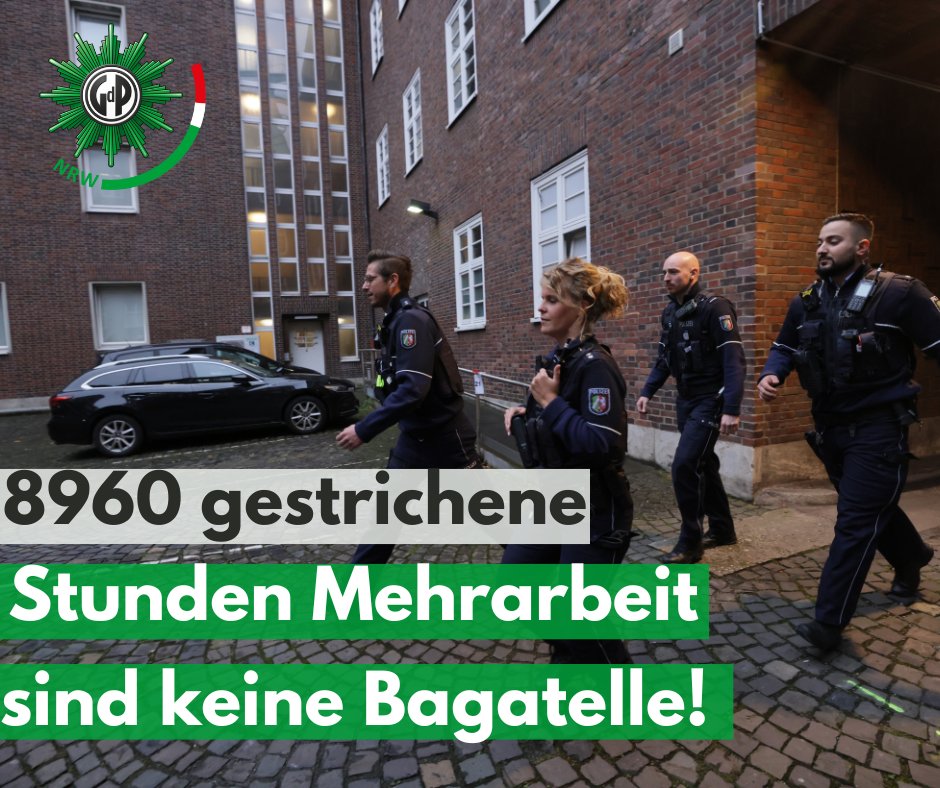 "Bagatellgrenze", immer wieder diese "Bagatellgrenze"... Oder besser: IMMER NOCH!!!

Erstmals gibt es jetzt eine belastbare Zahl zu gestrichenen Stunden Mehrarbeit.  Mehr: gdp.de/nrw/de/stories…

#Gdp #NRW #Polizei #Mehrarbeit #Bagatellgrenze #Beamte #Gewerkschaft