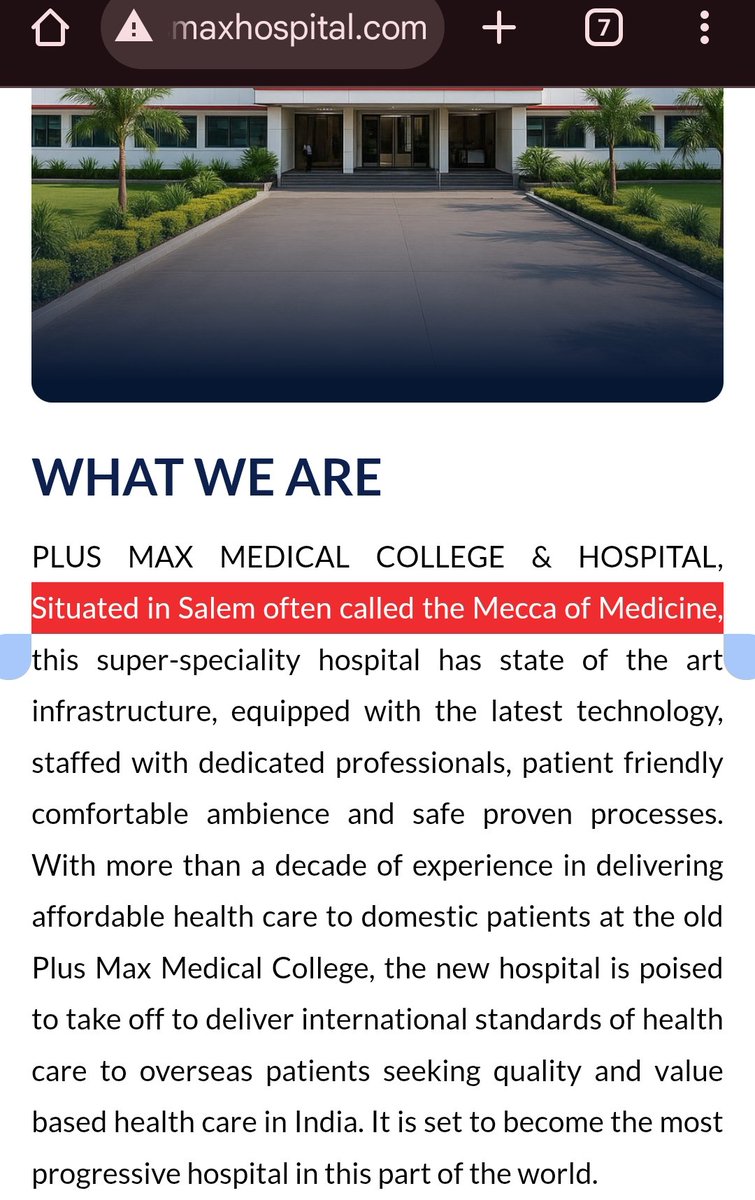 A New Medical College Hospital in Attur Health District 🤩🥳🥳

🏥 Plus Max Super-speciality Hospital and Medical College - Owned by Malaysia 🇲🇾 based Plus Max Groups.

📍 Manivilundhan, Thalaivasal.

Plus Max Medical College &amp; Hospital mentioned Salem as "Mecca of Medicine" in