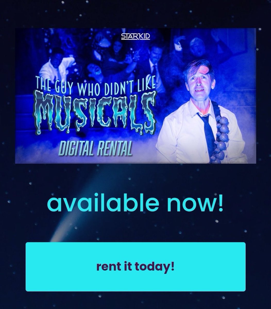 JonMatteson's tweet image. THE GUY WHO DIDN’T LIKE MUSICALS DIGITAL TICKET IS AVAILABLE NOW!
starkid.vhx.tv/products/the-g…