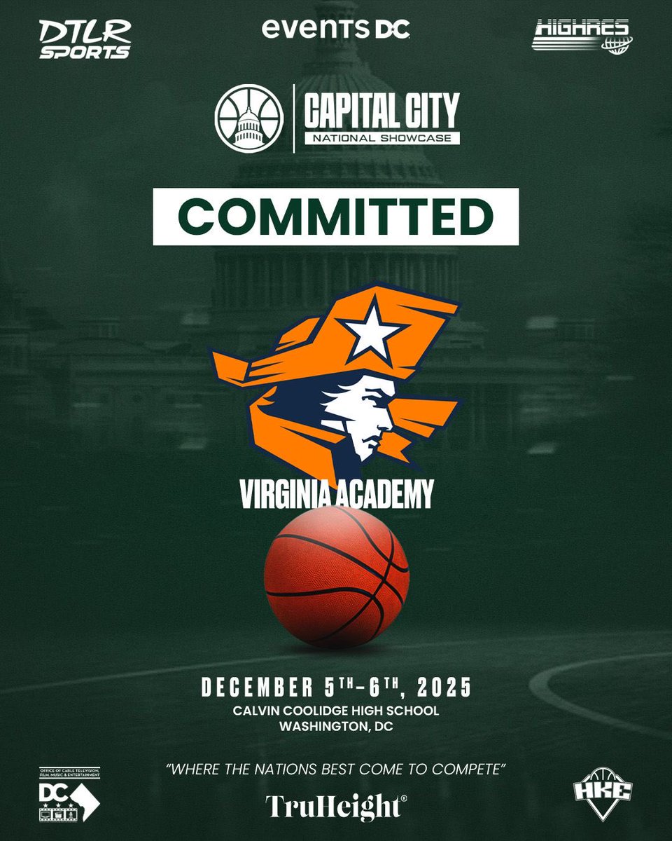 The Capital City National Showcase

Welcomes:

🏀 Virginia Academy
📍 Ashburn, VA 

See them compete with some of the nation’s best December 5th &amp; 6th in Washington, DC! 🔒🏀

#CapitalCityNationalShowcase #HighSchoolHoops #PatriotsUp