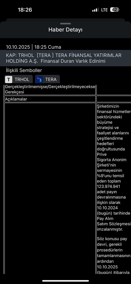 Kap haberlerinden başınız dönecek 
👇👇👇👇👇👇👇👇

kap.org.tr/Bildirim/15025…

#tera #tehol