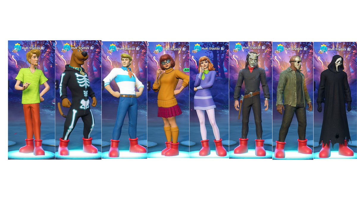 Un grand merci à <a href="/FortniteFR/">Fortnite 🇫🇷 officiel</a> Pour tous les packs d'Halloween 🎃

Ils sortent dans la boutique à partir de demain ! 
- Publicité

(Ghost face demain, Sammy et Scooby le 12, la mystery machine le 15, l'attrapeur le 17, Jason le 18 et les 3 autres skins de Mystère et compagnie le