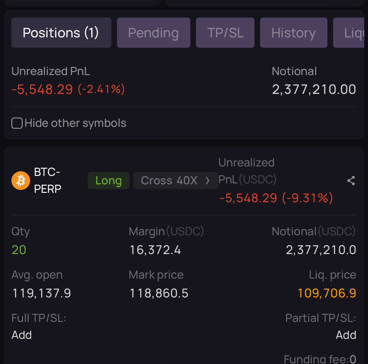 If I get liquidated on my own DEX, I'ma quit crypto.