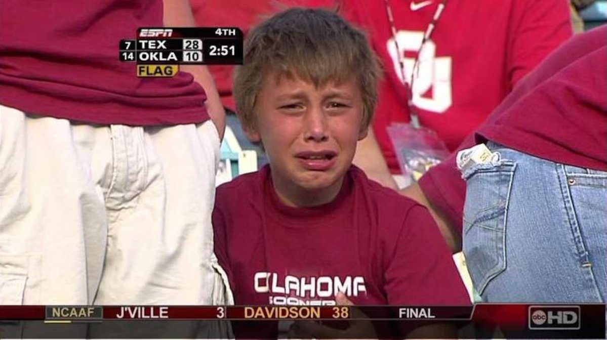SobbingSooner's tweet image. Life comes at you fast!
19 years ago…
One day you’re excited for what 5th grade has to offer—and the next you’re convinced the internet was created to troll you.
What a ride! Grateful to be a part of the lore of this great rivalry.
texas sucks!!! #Boomer