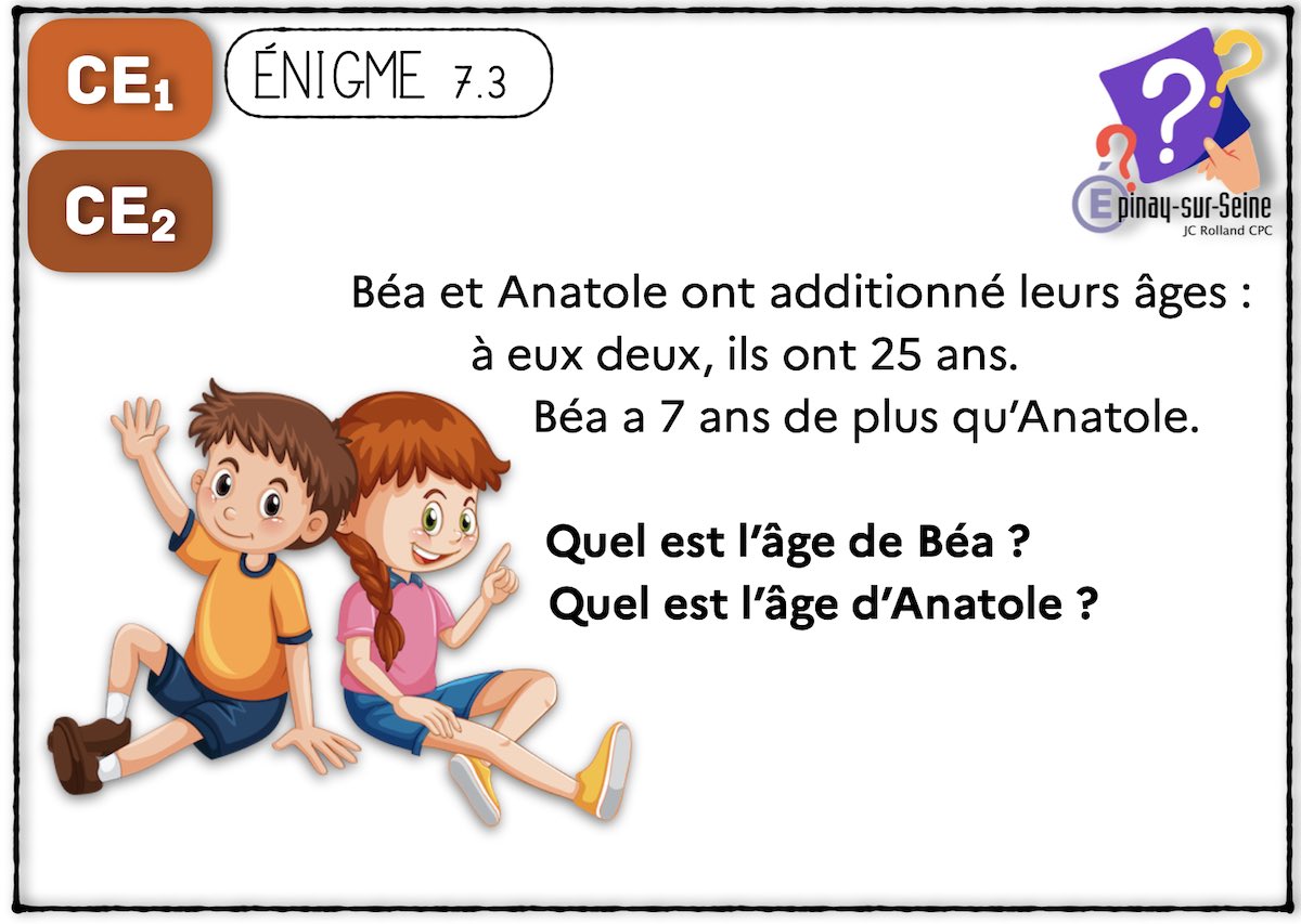 ien_epinay's tweet image. Semaine 7 : 13 octobre.  Dernières énigmes mathématiques de la période 1 proposées aux classes de la Petite Section à la 6e par la circonscription, à résoudre tous ensemble en classe. #planmaths
ien-epinay.circo.ac-creteil.fr/spip.php?page=…