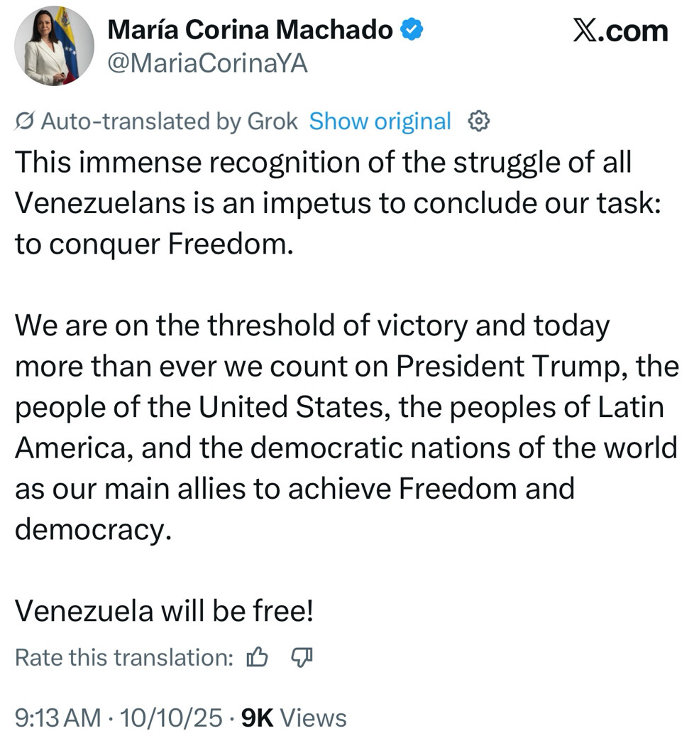 New media post from Donald J. Trump

(TS: 10 Oct 11:15 ET)​​​‍​​‌‍​​‌‍​​​​​​‌‍​​​​‌‍​​​​​​‌‍​‌‍​​​​​​‌‍​​​‌‍​​​​‌‍​​​​​​​​‌‍​​​​​​​​​​‌‍​​​​​​‌‍​​​​​​​​‌‍​​‌‍​​​​‌‍​​‌‍​​​​‌‍