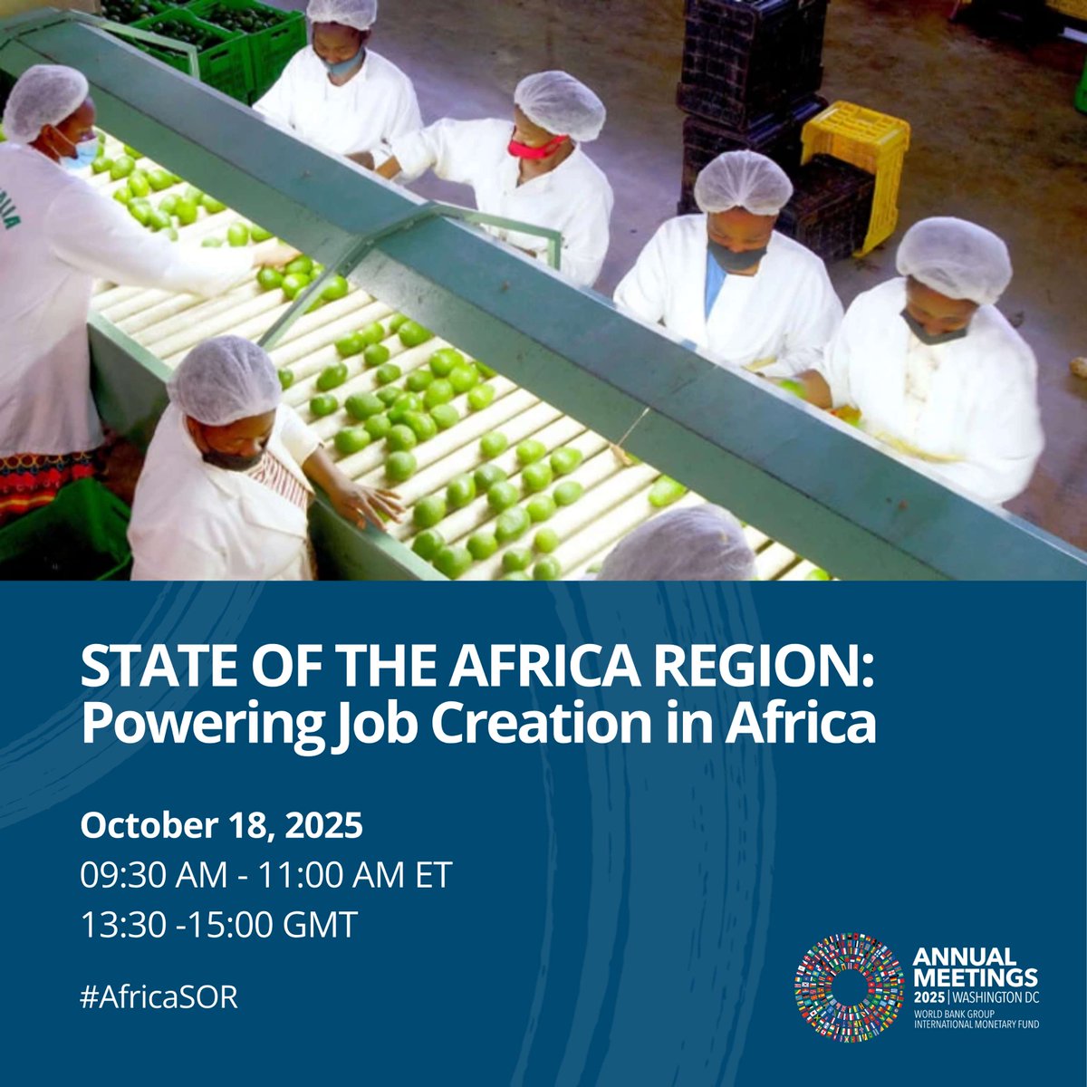 Infrastructure Finance (@wbg_ppp) on Twitter photo Energy fuels business, productivity, and human potential. On Oct 18, hear from African entrepreneurs, policymakers, and youth leaders on how reliable energy drives jobs across sectors. 
 🗓️ 9:30 AM ET 
 📺 Stream live: wrld.bg/YbZp50X9w5F #AfricaSOR #WBGMeetings Energy fuels business, productivity, and human potential. On Oct 18, hear from African entrepreneurs, policymakers, and youth leaders on how reliable energy drives jobs across sectors. 
 🗓️ 9:30 AM ET 
 📺 Stream live: wrld.bg/YbZp50X9w5F #AfricaSOR #WBGMeetings