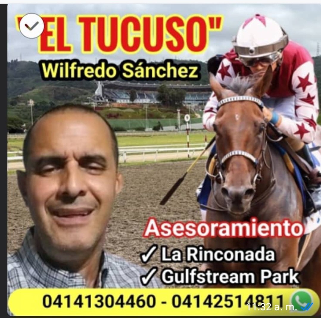 Hoy gulsftream park y mañana el segundo adelantado de la rinconada llama y pide los super datazos y parley más el burrito pizarrero 04141304460 y 04142514811