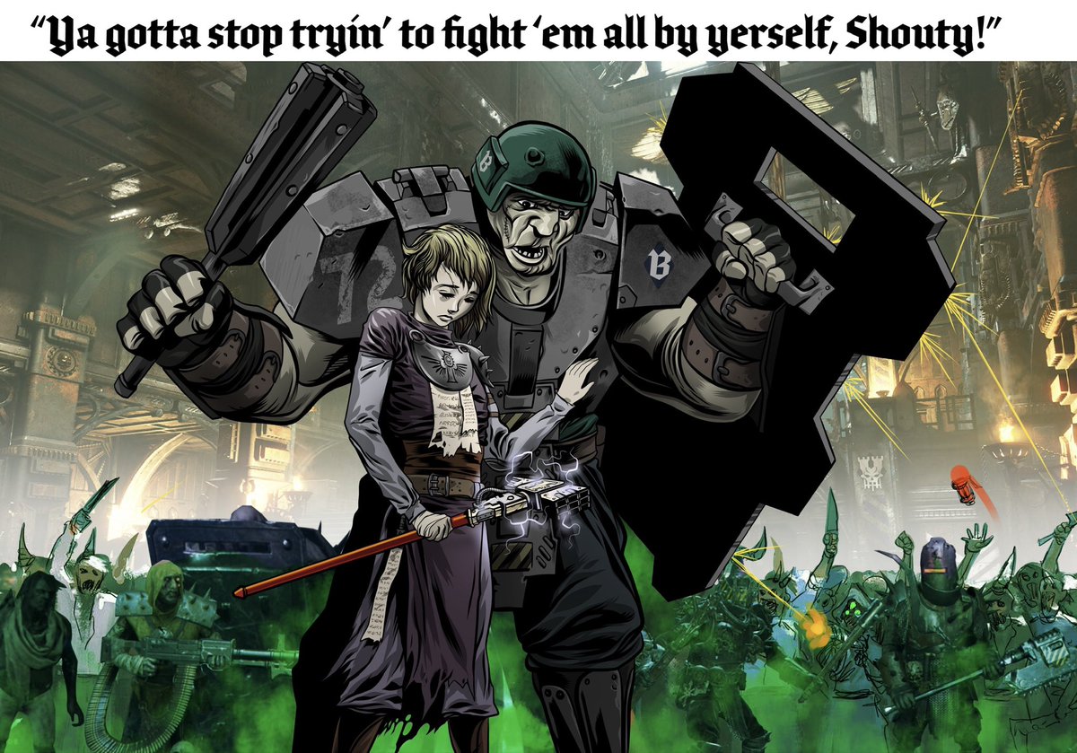 SethKlokk's tweet image. Reposting an old Warhammer 40k Darktide meme I made about myself constantly breaking team cohesion and running off. I played the game again recently and… yeah. Can’t help it. Zealot gotta be zealous.