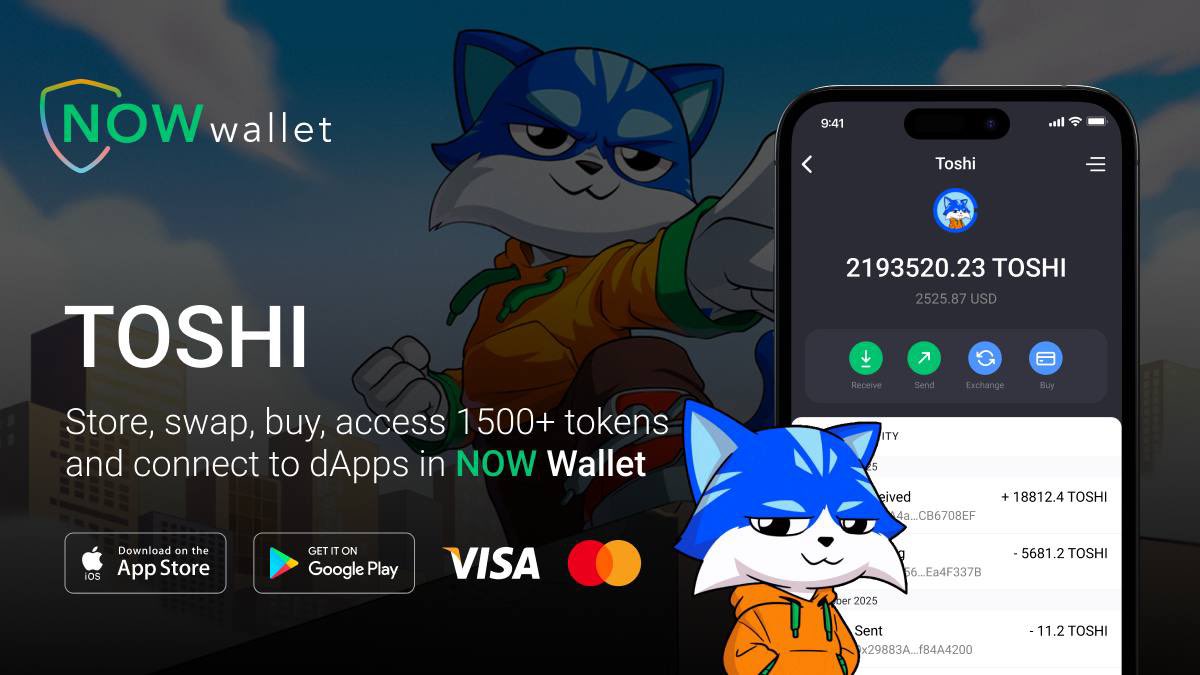 You’ve seen the blue cat.
Maybe on your feed. Maybe in your wallet.

It’s $TOSHI — the most BASED cat on <a href="/base/">Base</a>.

Fully decentralized. Meow DAO-governed. 100% community-owned.

Get @Toshi_base in NOW Wallet:
🔗 walletnow.app.link/Xdownload