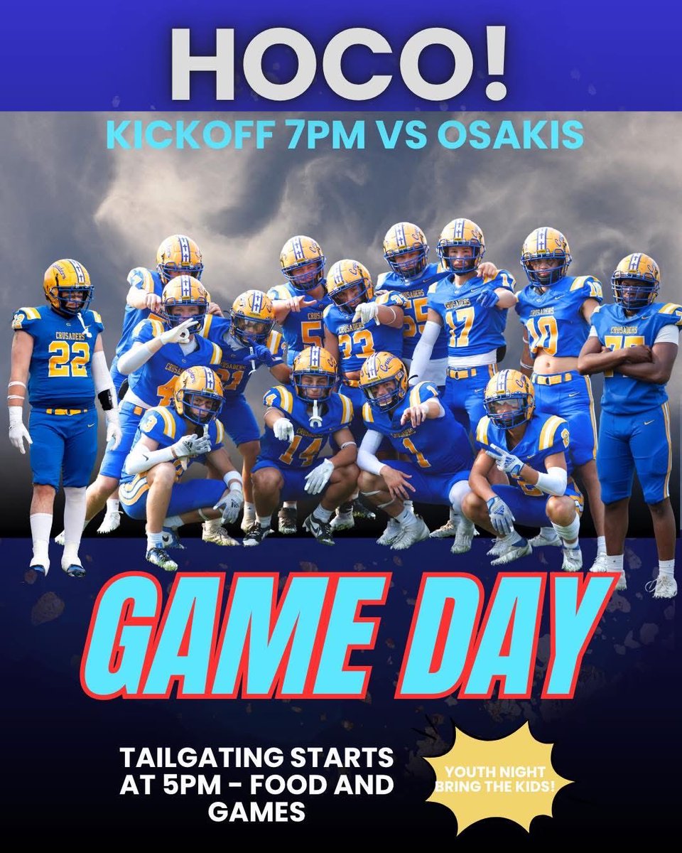 HOMECOMING GAME DAY!

Crusaders take on the Osakis Silverstreaks - 7pm <a href="/SJUJohnnies/">Saint John's Athletics</a>!

#FightFightCrusaders💙💛🤍🏈
 #OnTheHunt🔥