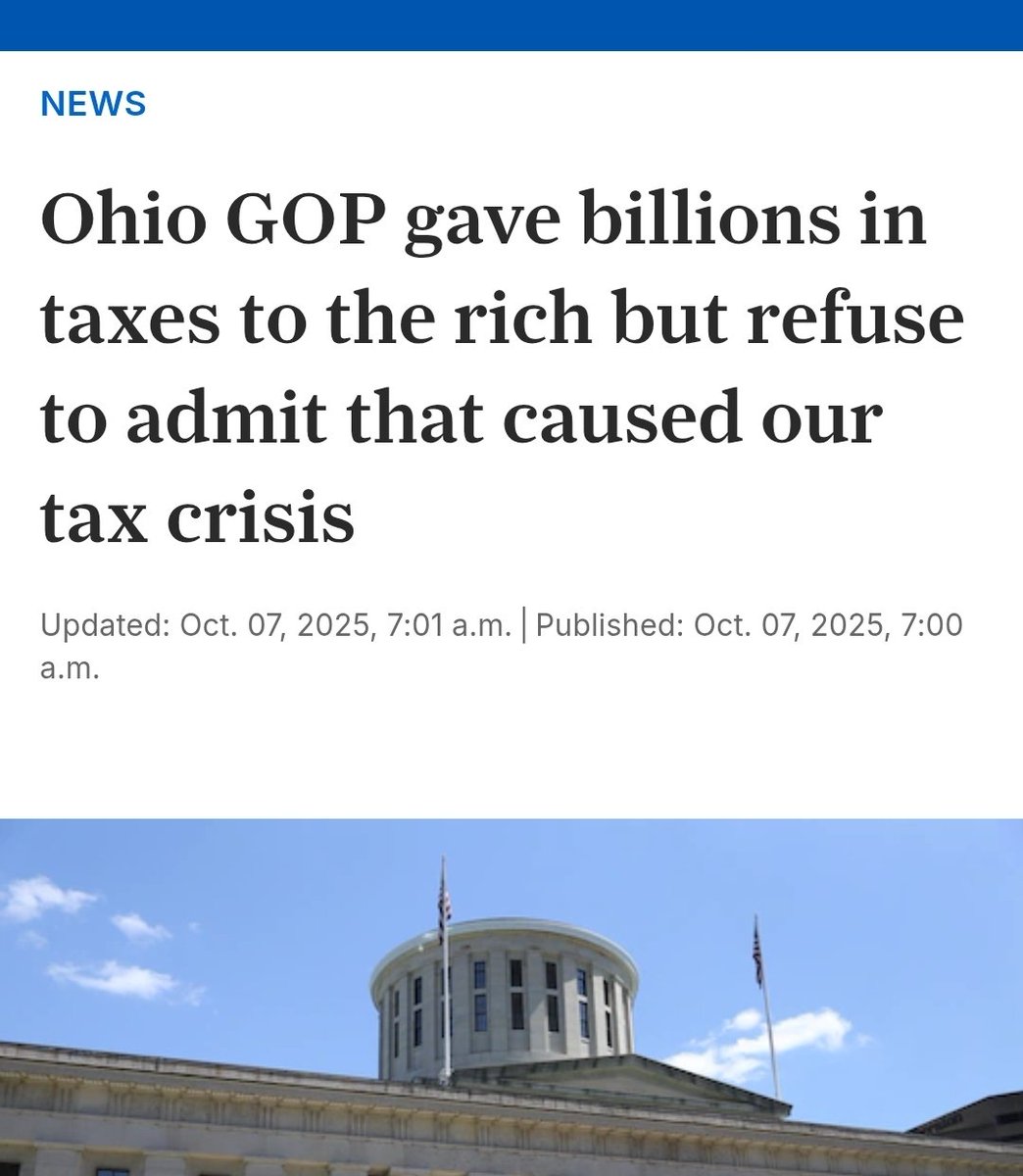 RachelCoyleOhio's tweet image. "Because #Ohio Republicans took billions out of the tax system to give to the wealthy, homeowners have picked up a much greater burden for paying for public schools...."
cleveland.com/news/2025/10/o…