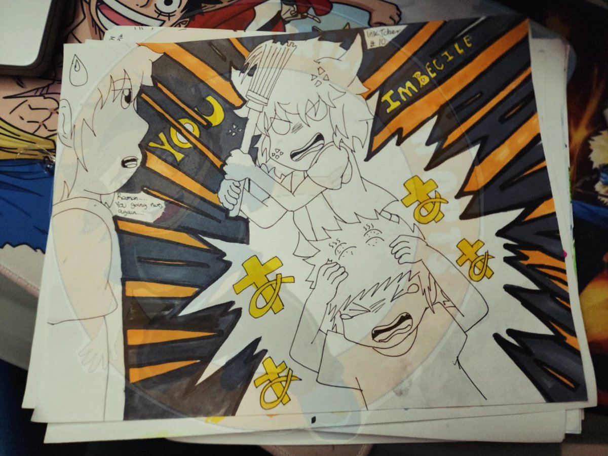 Miri_Lizeth_'s tweet photo. Typical day for them 😂

Anyway, this is Sweep for InkTober #10

#InkTober #Inktobersweep #anime #traditional #art #OCs https://t.co/ZiX0T4bgAX