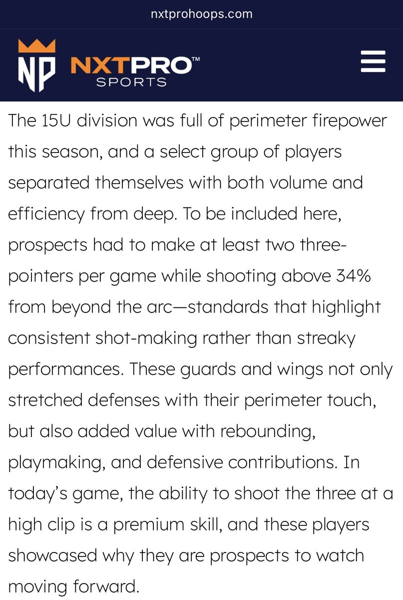 MontaeHJohnson's tweet image. @TreySterner5345 @NxtProHoops @3SSBCircuit thank u for the write up on being a top 3pt shooter across all circuits, alongside other great shooters! looking to push from 37% to +40% from 3 this season🤞🏽#Tru #Creek #SophCampaign