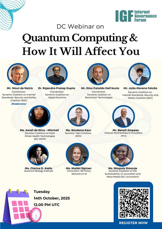 intgovforum's tweet image. DC Webinar: Quantum Computing and How It Will Affect You  

Register here: bit.ly/48Y2Ak9 

Join experts from across the IGF community as they explore how quantum technologies could transform our societies and what actions are needed to prepare for “Quantum Day.”
