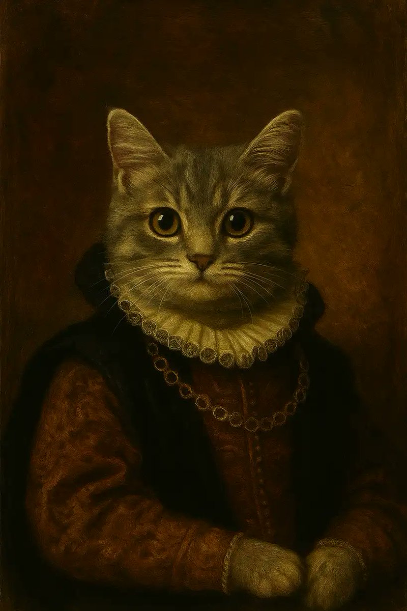 editimg's tweet photo. How to create ai pet portrait photo?  

Prompt: ⬇️⬇️

Prompt: Turn the uploaded pet photo into a {style} portrait, with matching outfit, background, pose, lighting, and composition that fully reflect the artistic mood of the style.

https://t.co/JSgsEnrM22

#Promptshare https://t.co/wapI73Jz5U
