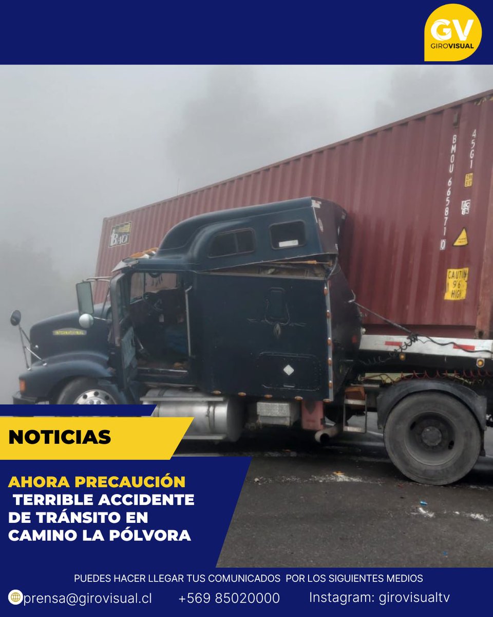 🚨AHORA PRECAUCIÓN| Accidente vehicular camino La Pólvora, dirección Placilla, acceso lateral a avenida Cardenal Antonio Samoré, KM 69.590… equipos de emergencia trabajan en el lugar. #valparaiso #vregion #notícias #accidentedeauto