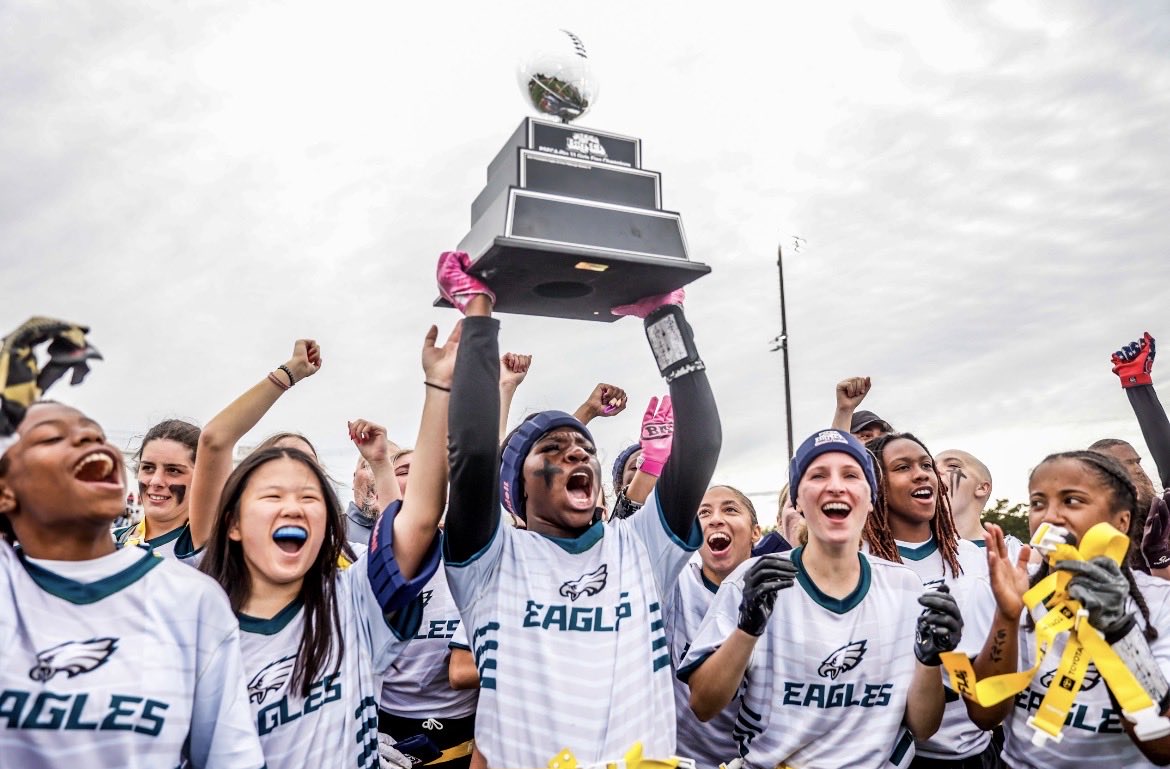 psfcabig33's tweet image. Flashback Friday: Celebrating the Philadelphia Eagles Girls Flag Team, champions of this year’s Big 33 Girls Flag showcase. Incredible focus, teamwork, and playmaking all season.

#FlashbackFriday #Big33 #GirlsFlagFootball #Eagles #Champions