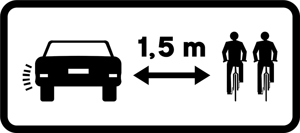 DGTes's tweet photo. 🚗 🚴 Siempre que adelantes a un #ciclista: 
↔️ Deja una distancia lateral mínima de 1,5 m.
🛣️ Si la calzada tiene un solo carril por sentido, ocupa parte o todo el carril contiguo. 
✅ En vías de más de un carril por sentido, obligatorio el cambio completo de carril. https://t.co/56iObOhtFz
