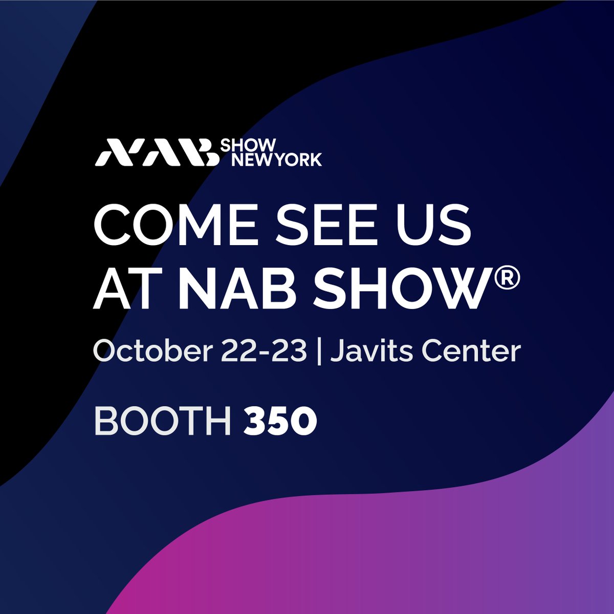 Coming to NAB NY? Stop by our booth to learn more about what we've got going on! Get a free guest pass by using code 'NS3952'. We hope to see you there! 🎉